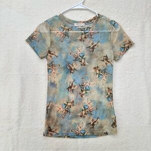 Micro Mesh Sweet Lilac Cherub Short Sleeve Top